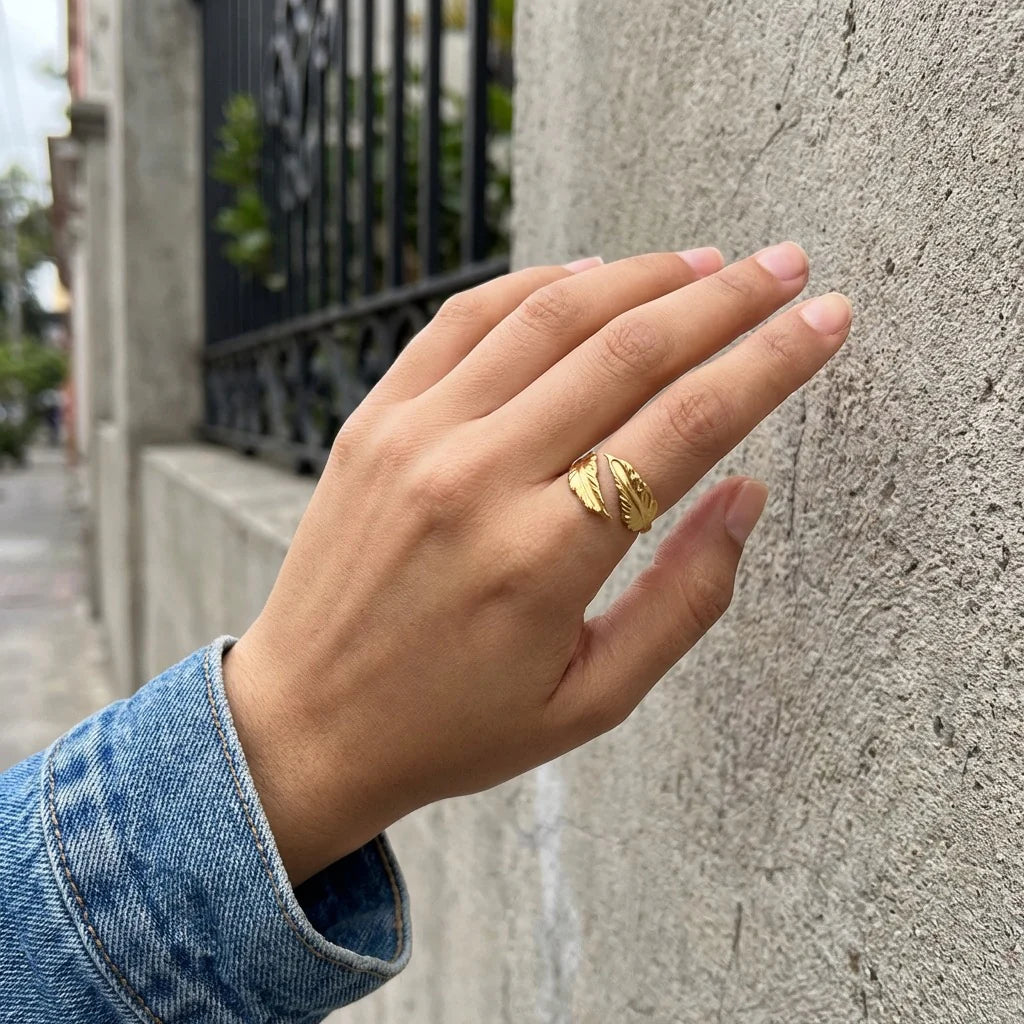 Bague Feuille Délicate