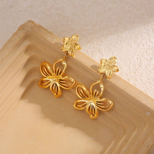 Boucles d’oreilles double fleur